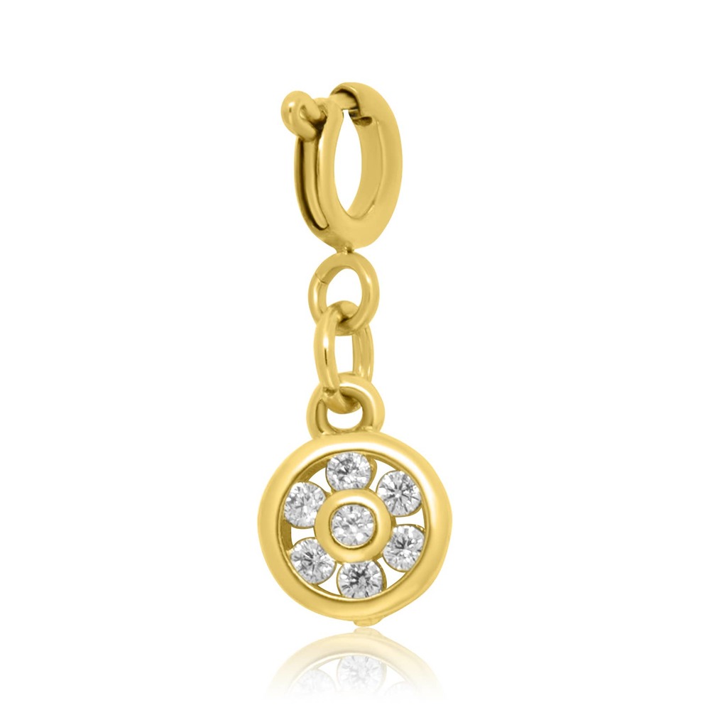 Cubic Zirconia Flower Charm